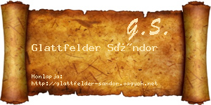 Glattfelder Sándor névjegykártya