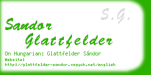 sandor glattfelder business card